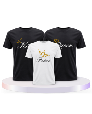Familie Shirts mit Druck King Queen und Prince oder | Paarpulli