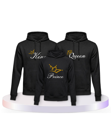Bedrucktes Family mit King Queen und Princess Partner | Paarpulli