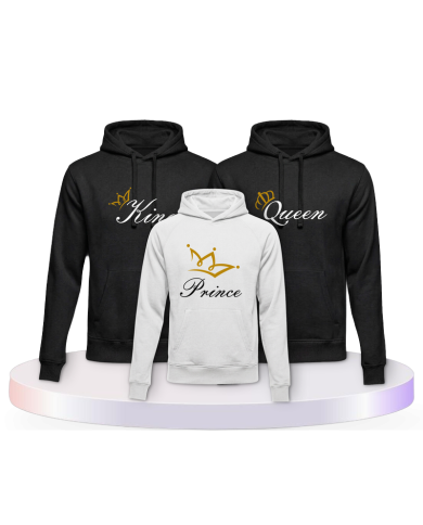 Bedrucktes Family mit King Queen und Princess Partner | Paarpulli