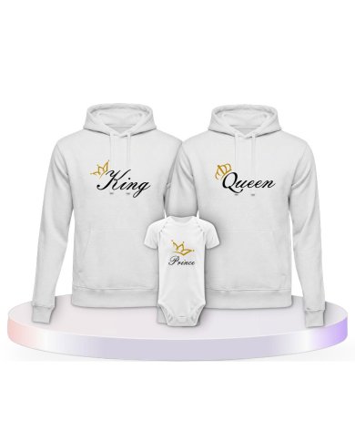 Familienlook Hoodies mit King Queen Prince Oder Princess | Paarpulli