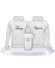 Familienlook Hoodies mit King Queen Prince Oder Princess | Paarpulli