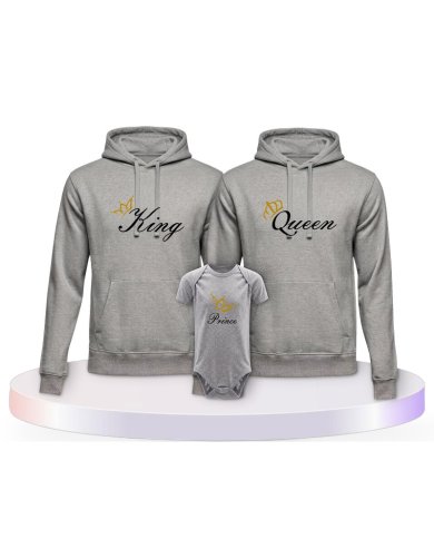 Familienlook Hoodies mit King Queen Prince Oder Princess | Paarpulli
