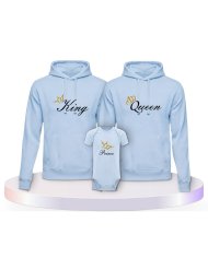 Familienlook Hoodies mit King Queen Prince Oder Princess | Paarpulli