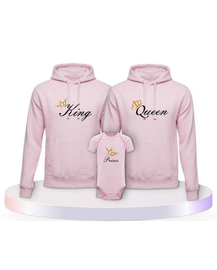 Familienlook Hoodies mit King Queen Prince Oder Princess | Paarpulli