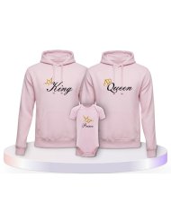 Familienlook Hoodies mit King Queen Prince Oder Princess | Paarpulli