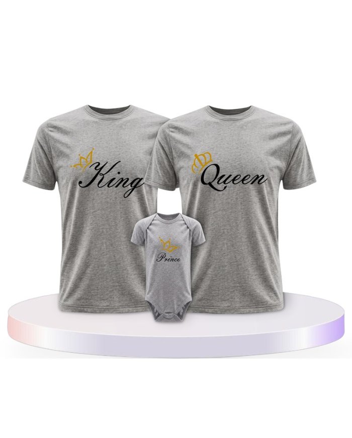 Familienlook T-Shirts mit King Queen Prince Oder Princess | Paarpulli