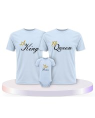 Familienlook T-Shirts mit King Queen Prince Oder Princess | Paarpulli