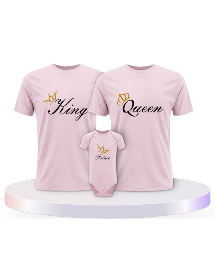 Familienlook T-Shirts mit King Queen Prince Oder Princess | Paarpulli