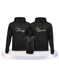 Familienlook Hoodies mit King Queen Prince Oder Princess | Paarpulli