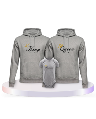 Familienlook Hoodies mit King Queen Prince Oder Princess | Paarpulli