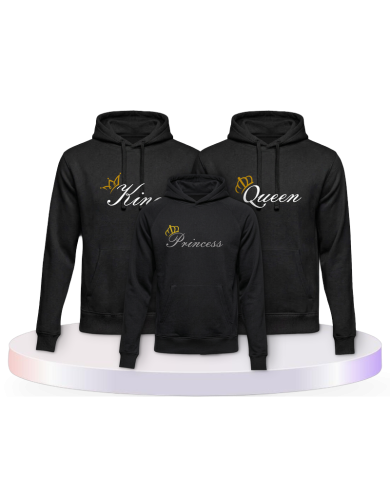 Bedrucktes Family mit King Queen und Princess Partner | Paarpulli