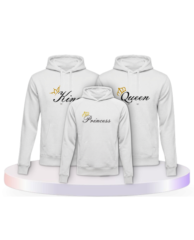 Bedrucktes Family mit King Queen und Princess Partner | Paarpulli