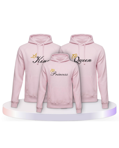 Bedrucktes Family mit King Queen und Princess Partner | Paarpulli