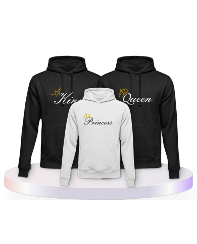 Bedrucktes Family mit King Queen und Princess Partner | Paarpulli