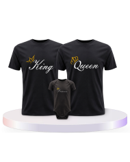 Familienlook T-Shirts mit King Queen Prince Oder Princess | Paarpulli