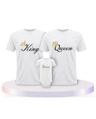Familienlook T-Shirts mit King Queen Prince Oder Princess | Paarpulli