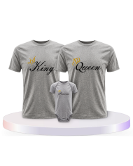Familienlook T-Shirts mit King Queen Prince Oder Princess | Paarpulli