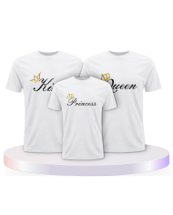 Familie Shirts mit Druck King Queen und Prince oder | Paarpulli