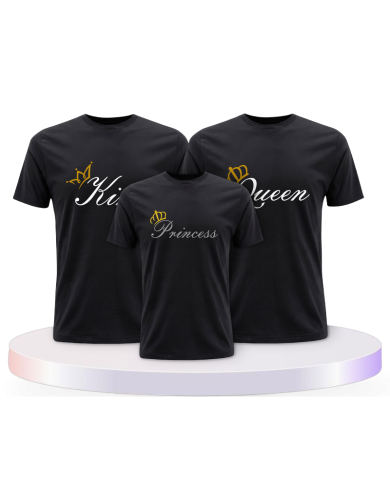 Familie Shirts mit Druck King Queen und Prince oder | Paarpulli