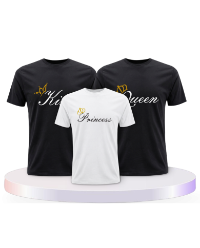 Familie Shirts mit Druck King Queen und Prince oder | Paarpulli