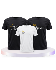 Familie Shirts mit Druck King Queen und Prince oder | Paarpulli