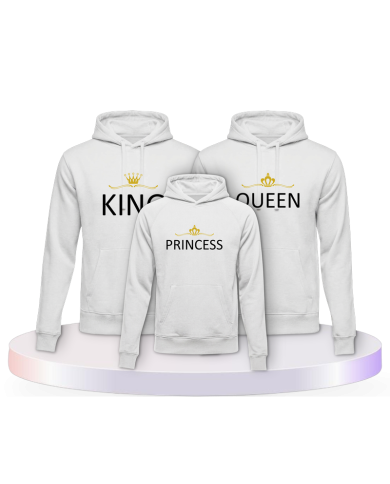 bedruckt mit King Queen und Princess/Prince Familien | Paarpulli