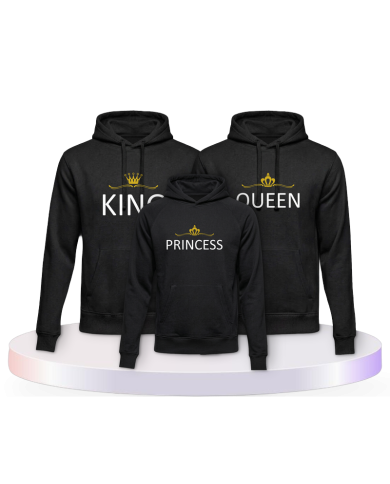 bedruckt mit King Queen und Princess/Prince Familien | Paarpulli