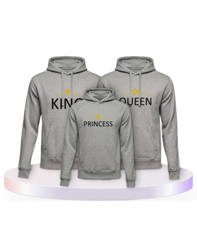 bedruckt mit King Queen und Princess/Prince Familien | Paarpulli