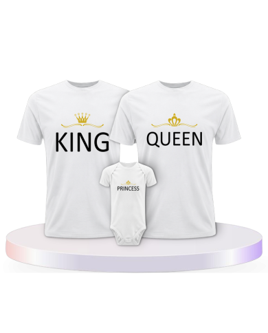 Baby Shirt mit King Queen und Prince Princess Familien | Paarpulli