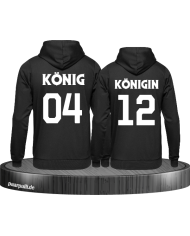 König & Königin mit Wunschzahlen Partnerlook Hoodies