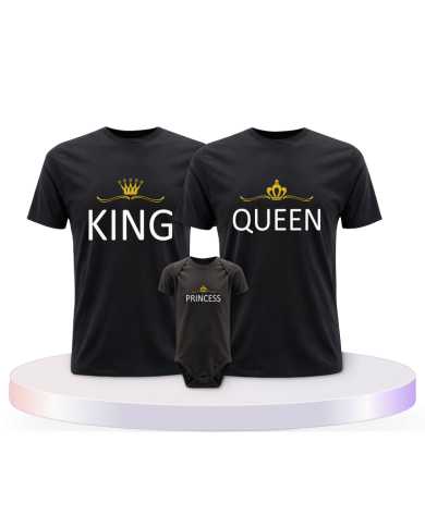 Baby Shirt mit King Queen und Prince Princess Familien | Paarpulli