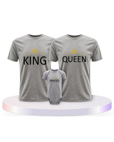 Baby Shirt mit King Queen und Prince Princess Familien | Paarpulli