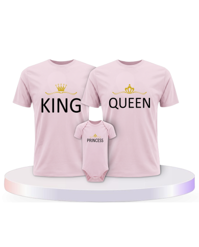 Baby Shirt mit King Queen und Prince Princess Familien | Paarpulli