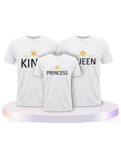 Familie Shirts King Queen und Princess/Prince mit Krone | Paarpulli