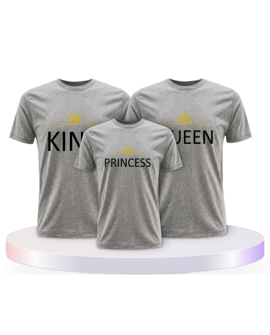 Familie Shirts King Queen und Princess/Prince mit Krone | Paarpulli