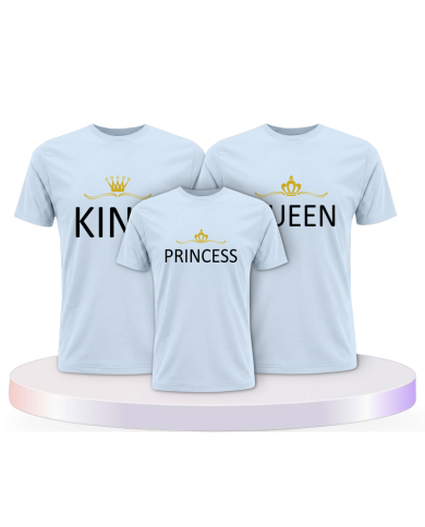 Familie Shirts King Queen und Princess/Prince mit Krone | Paarpulli