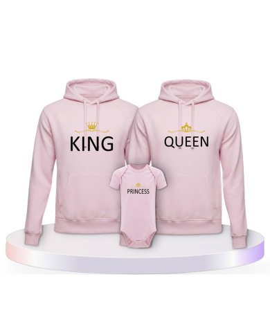 Familienlook Hoodies mit King Queen Prince Princess | Paarpulli