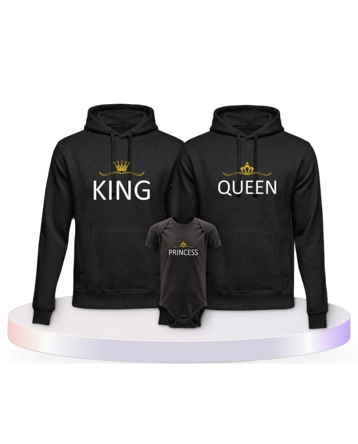 Familienlook Hoodies mit King Queen Prince Princess | Paarpulli