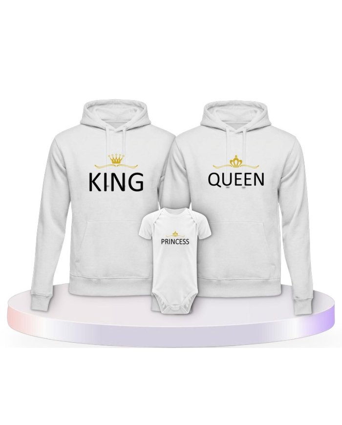 Familienlook Hoodies mit King Queen Prince Princess | Paarpulli
