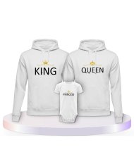 Familienlook Hoodies mit King Queen Prince Princess | Paarpulli