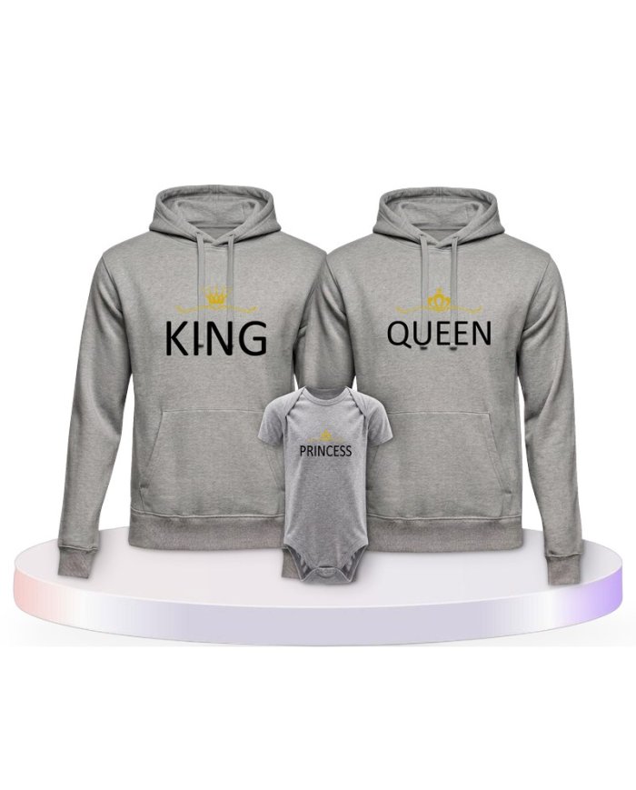 Familienlook Hoodies mit King Queen Prince Princess | Paarpulli