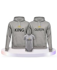 Familienlook Hoodies mit King Queen Prince Princess | Paarpulli