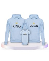 Familienlook Hoodies mit King Queen Prince Princess | Paarpulli