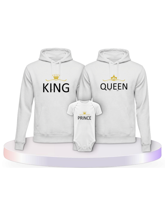Familienlook Hoodies mit King Queen Prince Princess | Paarpulli