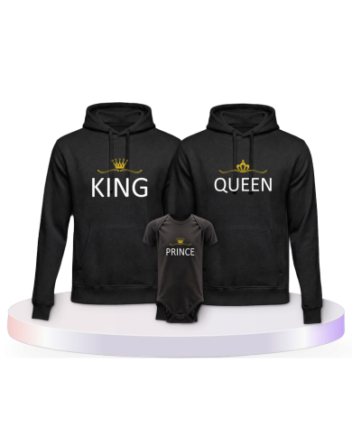 Familienlook Hoodies mit King Queen Prince Princess | Paarpulli