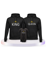 Familienlook Hoodies mit King Queen Prince Princess | Paarpulli