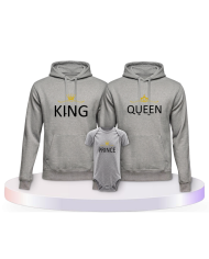 Familienlook Hoodies mit King Queen Prince Princess | Paarpulli