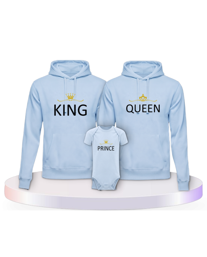 Familienlook Hoodies mit King Queen Prince Princess | Paarpulli