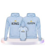 Familienlook Hoodies mit King Queen Prince Princess | Paarpulli