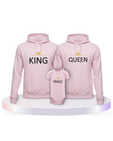 Familienlook Hoodies mit King Queen Prince Princess | Paarpulli